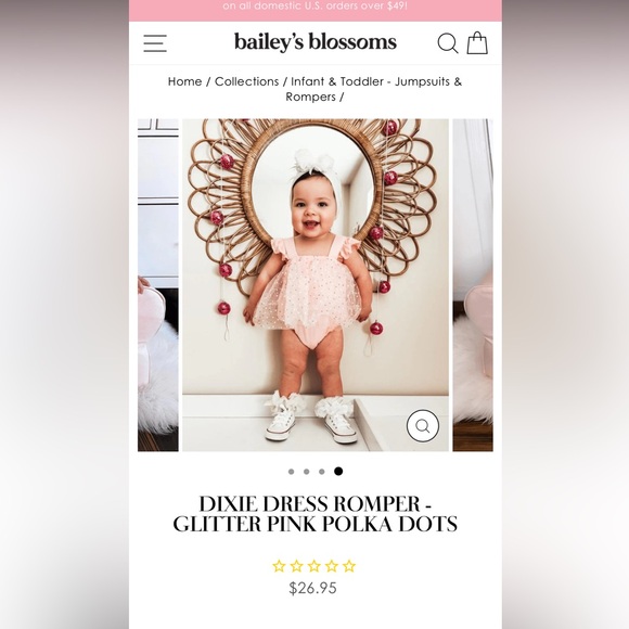 Baileys Blossoms Dixie Dress Romper - Picture 4 of 4